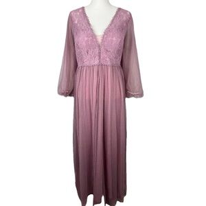 shein purple velvet dress SHEIN Cottnline Women's Velvet Deep V-neck Long Sleeve High Slit Dress, Purple